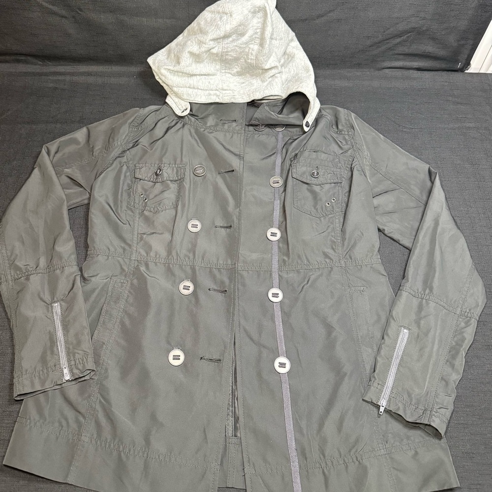Hurley Gray Utility Jacket with Cream Hood
